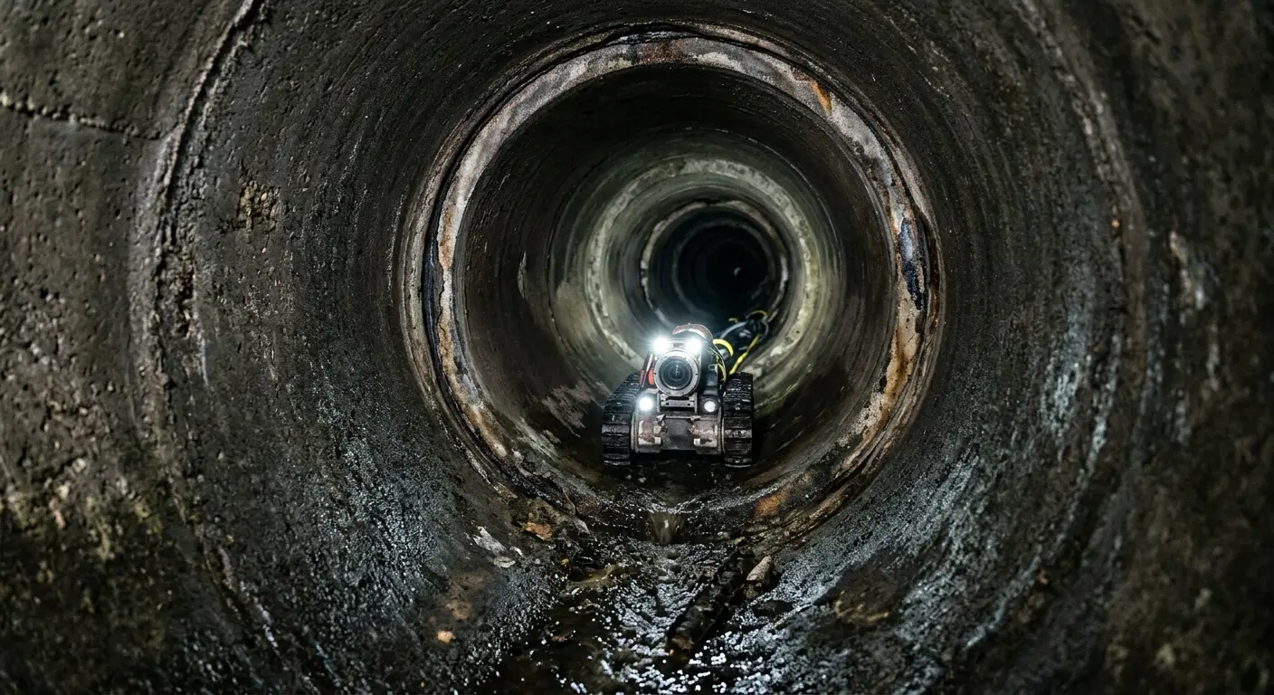 Robotic sewer camera inspecting pipe interior for Sewer Line Repair in Bonita Springs